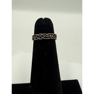 Vintage‎ 925 Sterling Silver Celtic Knot Adjustable Toe Ring Braided Band